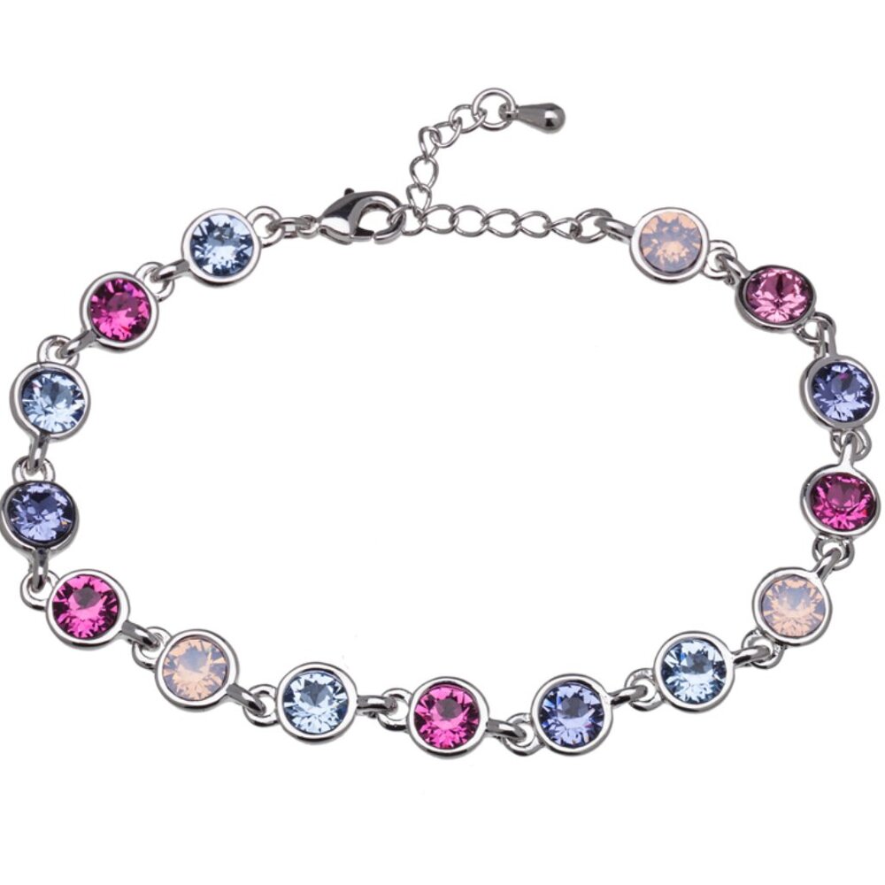 Colorful Crystal Tennis Bracelet – Made with Swarovski Crystals